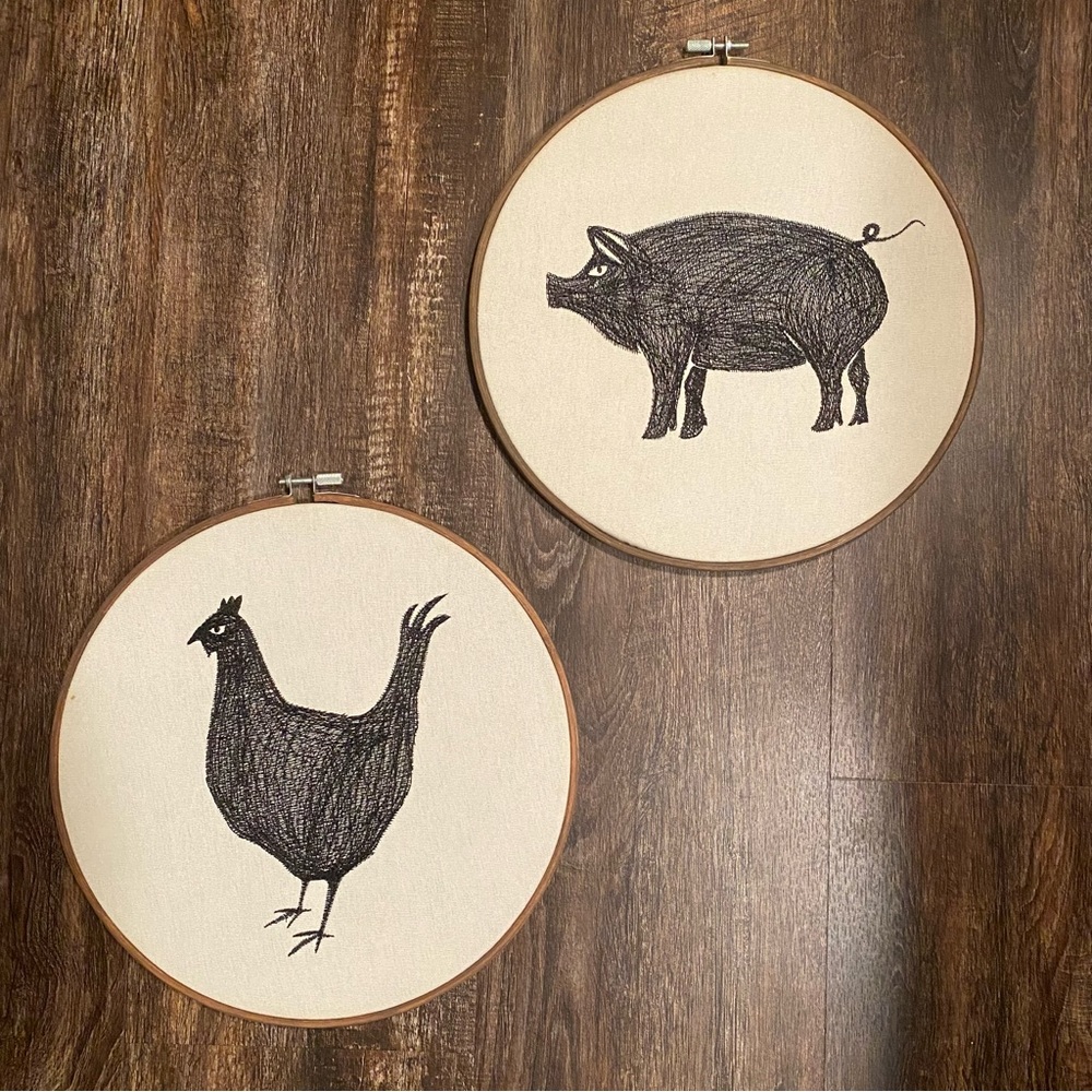Target Black and White Farm Animal Embroidery Hoop Set
